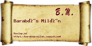 Barabás Milán névjegykártya