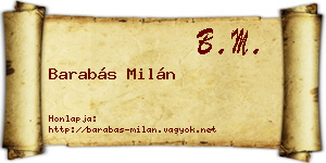 Barabás Milán névjegykártya