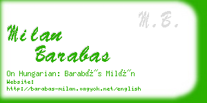 milan barabas business card